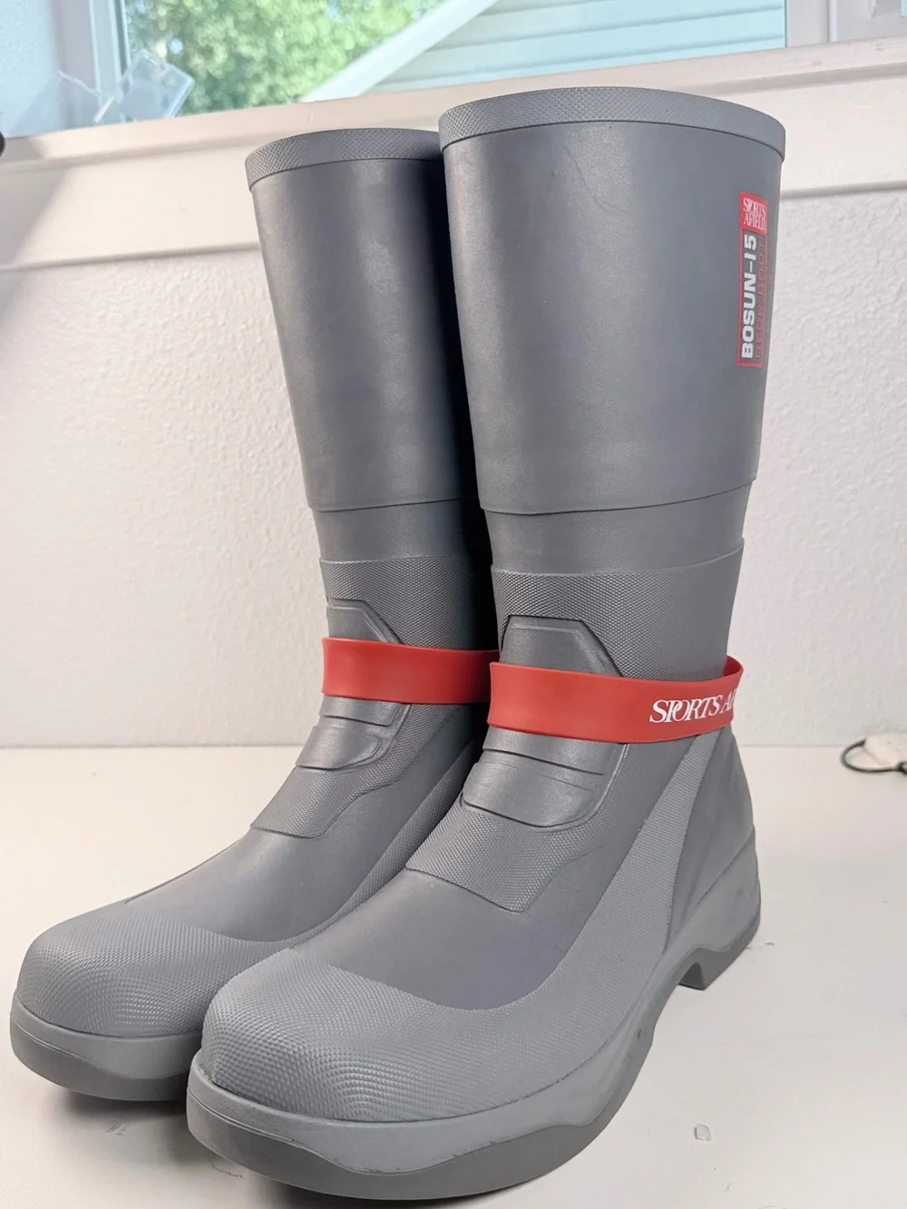 Sports Afield Bosun 15 Mens Size 12 Gray Waterproof Tall Deck Boots NWOB